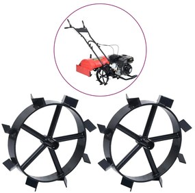 vidaXL Rodas de metal p/ motoenxada a gasolina 6,5 CV 2 pcs