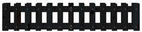 Canteiro elevado c/ design cerca 150x30x30cm pinho maciço preto