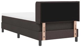 Cama Box Marrom Escuro 90 x 200 cm Tecido e Espuma