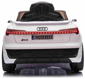 Carro elétrico para Crianças 12V Audi SQ8 Rodas de espuma EVA, Assento Couro ecológico Branco