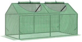 Estufa 119x60x60cm Estufa de Jardim com 2 Janelas Enroláveis para Cultivo de Plantas Verduras Flores Verde Translúcido