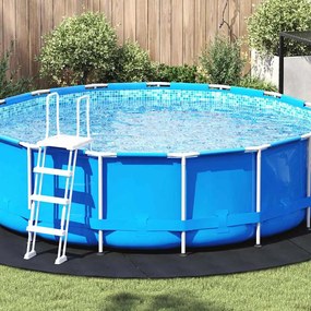 vidaXL Lona de Chão para Piscina Preta Ø 396 cm em Tecido Não Tecido, Redonda