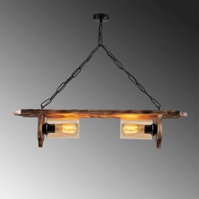 Candeeiro Chandelier Erebos – Preto Madeira – 80 x 11 cm