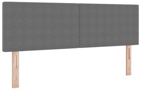 Cama Box Spring com Colchão Cinza 160x200 cm Tecido de Veludo