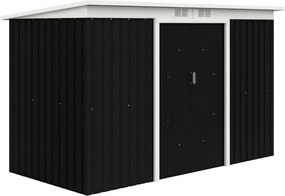 Outsunny Abrigo de Jardim Grande 3,2 ㎡ Aço Galvanizado com Porta Corredeira Ventilações Exterior 280x130x158-172 cm Cinza Escuro | Aosom Portugal