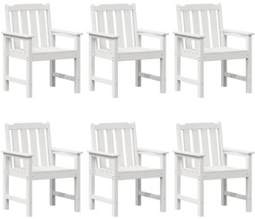 Cadeiras de Jantar para Jardim vidaXL 6 pcs Brancas 65,5x55,5x88 cm HD