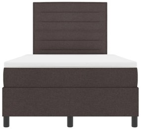 Cama Box Spring com Colchão Marrom Escuro 120x200 cm Tecido