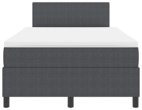 Cama Box Spring com Colchão Cinza Escuro 120x200 cm Tecido de Corduroy