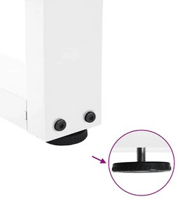 Pés para mesa de centro em V, 2 peças, branco, 50x (42-43,3) cm, aço