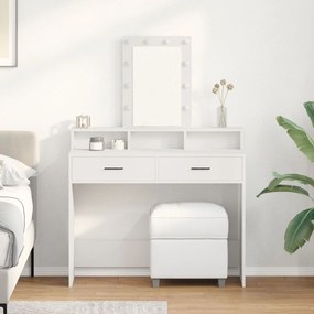 Mesa de Maquiagem com Luzes LED Branca 100x41x140 cm