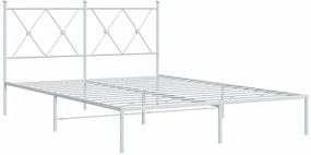 Estrutura de cama com cabeceira 140x200 cm metal branco
