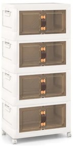 Estante de chão em formato de árvore com 4 níveis e gaveta para espaços pequenos - cinza