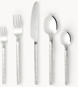 Conjunto de talheres altamente polidos com cabos martelados Miles, 4 pessoas, conjunto de 20