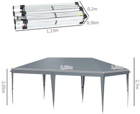 Tenda Dobrável 585x295x270 cm Tenda de Jardim Portátil com Bolsa de Tr