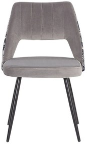 Conjunto de 2 cadeiras em veludo cinzento ANSLEY Beliani