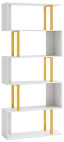 Estante geométrica de 5/6 níveis com estrutura de metal e kits antitombamento - 6 níveis