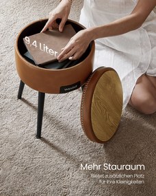 Banco com arrumação estilo meados do século Coleção EKHO Castanho Caramelo