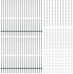 Postes de Cerca 44 pcs U-Channel Verde 200 cm Aço