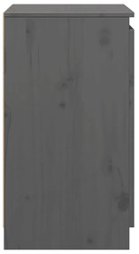 Armário de apoio 60x36x65 cm madeira de pinho maciça cinzento