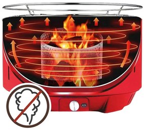 Churrasco Portátil Aktive Redonda Sem fumos Vermelho Aço inoxidável Ferro 34 x 24 x 34 cm