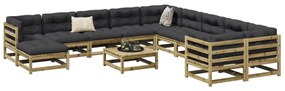 12 pcs conjunto sofás de jardim madeira de pinho impregnada