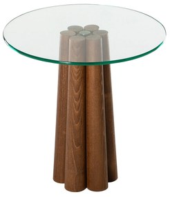 Mesa de Centro Thales – Nogueira Transparente – 50x50x50 cm