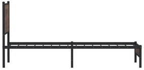 Estrutura de cama sem colchão 90x190 cm metal carvalho castanho