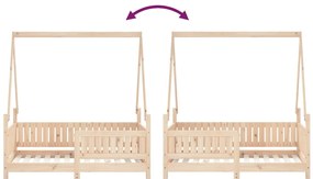 Estrutura de cama infantil 70x140 cm pinho maciço