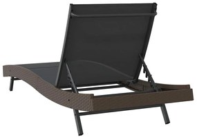 Espreguiçadeira Castanho 197 x 70 x 82 cm Rattan Sintético