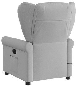 Poltrona massagens reclinável elétrica tecido cinzento-nublado