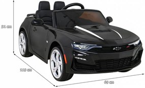 Carro elétrico para Crianças 12V Chevrolet CAMARO 2SS Rodas de EVA, Assento de couro Preto