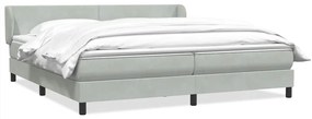 vidaXL Cama com molas/colchões cinzento-claro 200x210 cm veludo