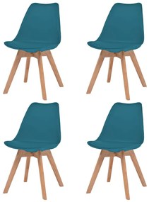 Cadeiras de jantar 4 pcs plástico turquesa