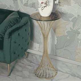 MESA DE APOIO CENTUR Ø 40X82 CM DOURADA