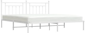 Estrutura de cama com cabeceira 200x200 cm metal branco