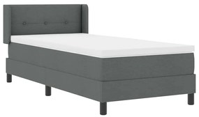 Cama Box com colchão cinza escuro 90x190 cm, em tecido.
