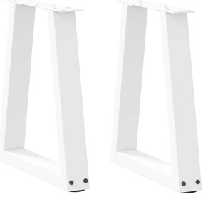 vidaXL Pés para mesa de centro em V 2 peças Branco 28x(42-43,3) cm Aço