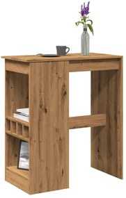 vidaXL Mesa de bar c/ prateleiras derivados madeira carvalho artisiano