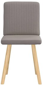 Cadeiras de jantar 2 pcs tecido cinzento-acastanhado