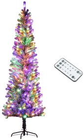 HOMCOM Árvore de Natal 225 cm Árvore de Natal Artificial com 220 Luzes LED de Duas Cores 519 Ramos e Suporte de Aço  Verde | Aosom Portugal