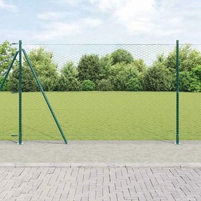 vidaXL Poste de Cerca Verde 25 x 1,5 m (malha de 36 mm) Aço