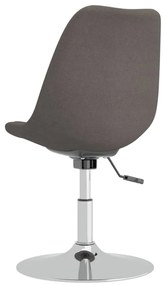 Cadeiras de jantar giratórias 4 pcs tecido cinzento-escuro