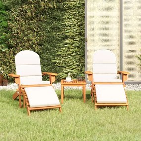 3 pcs conjunto lounge de jardim Adirondack acácia maciça