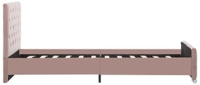 Estrutura de cama 90x200 cm veludo rosa