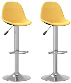 vidaXL Bancos de bar 2 pcs tecido amarelo mostarda