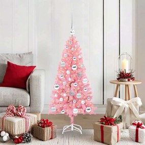 vidaXL Árvore de Natal com 150 LEDs com suporte Rosa 120 cm PVC