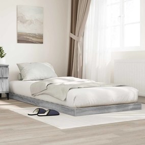 vidaXL Estrutura de cama de chão Cinza Sonoma 86,5 x 200 cm