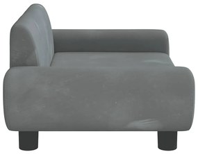 Cama para cães 70x45x33 cm veludo cinzento-escuro