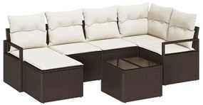 Conjunto de Sofá de 6 Peças com Almofadas Cinza em Rattan Sintético
