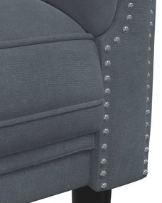 3 pcs conjunto de sofás veludo cinzento-escuro